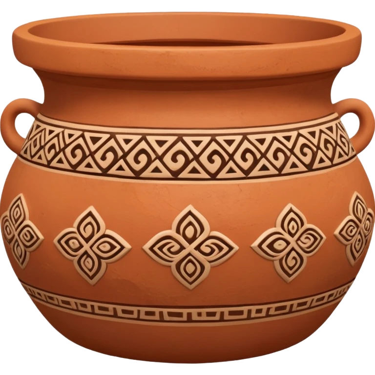 clay pot with decorative pattern emoji