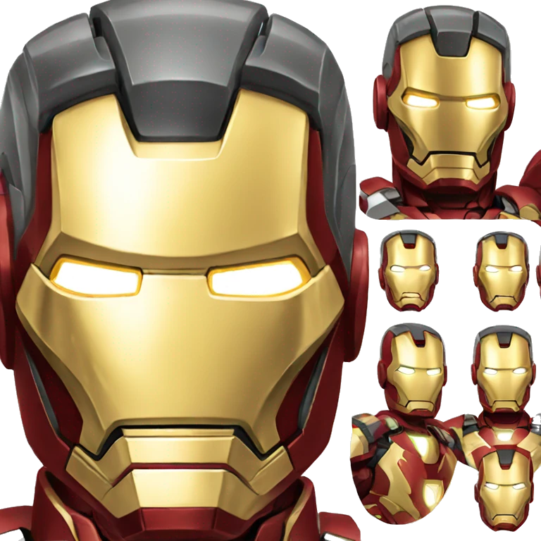 iron man different  expression, half body emoji