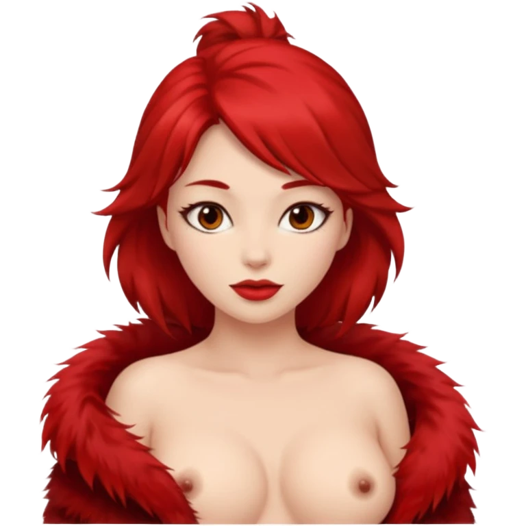 Furry pelage rouge femelle poitrine moyenne très sexy emoji