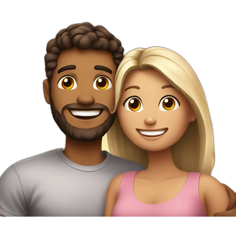 Happy with girlfriend  emoji