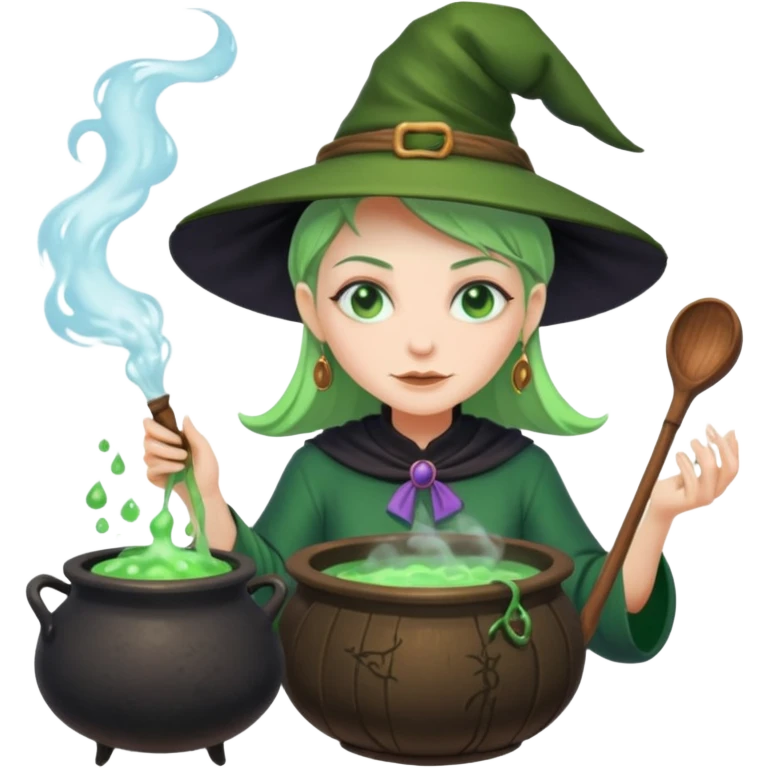 green witch cooking potion emoji