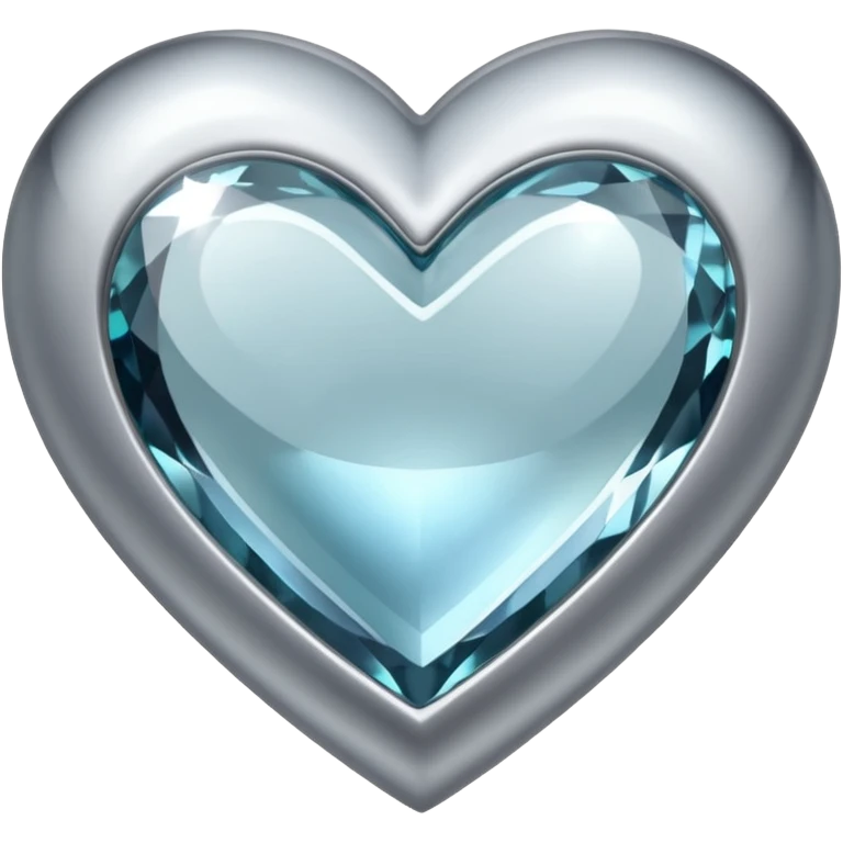 Silver gemstone heart emoji