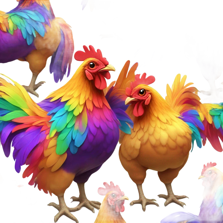 Reverse rainbow chicken  emoji