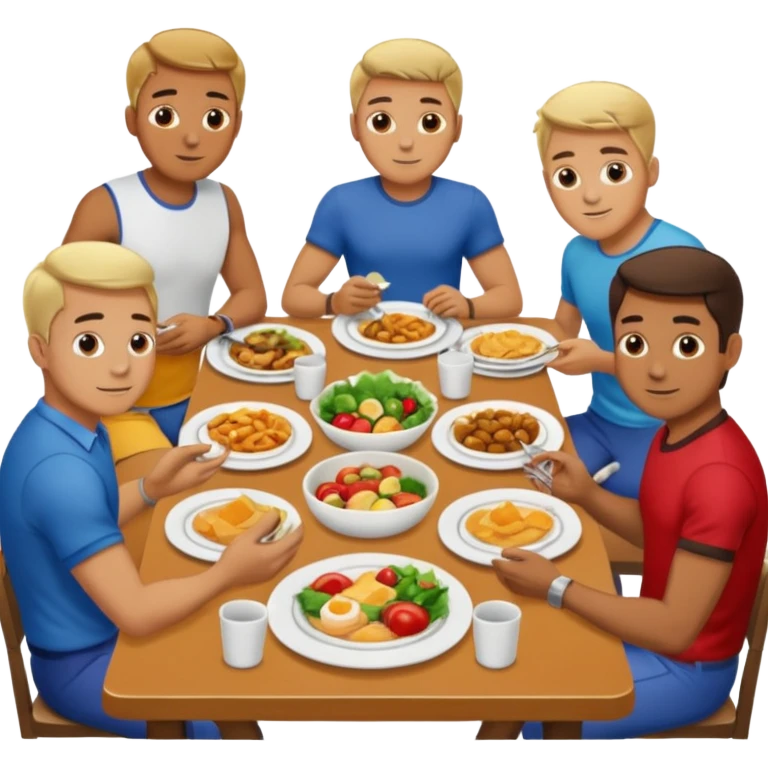 men eating at restaruant emoji