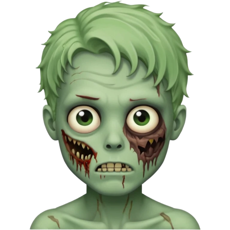 a zombie boy with eyebrow piercing and wavy medium hair emoji