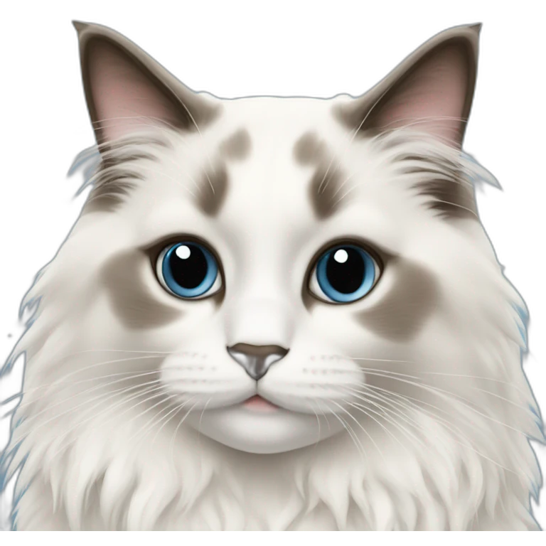 ragdoll cat with snow emoji