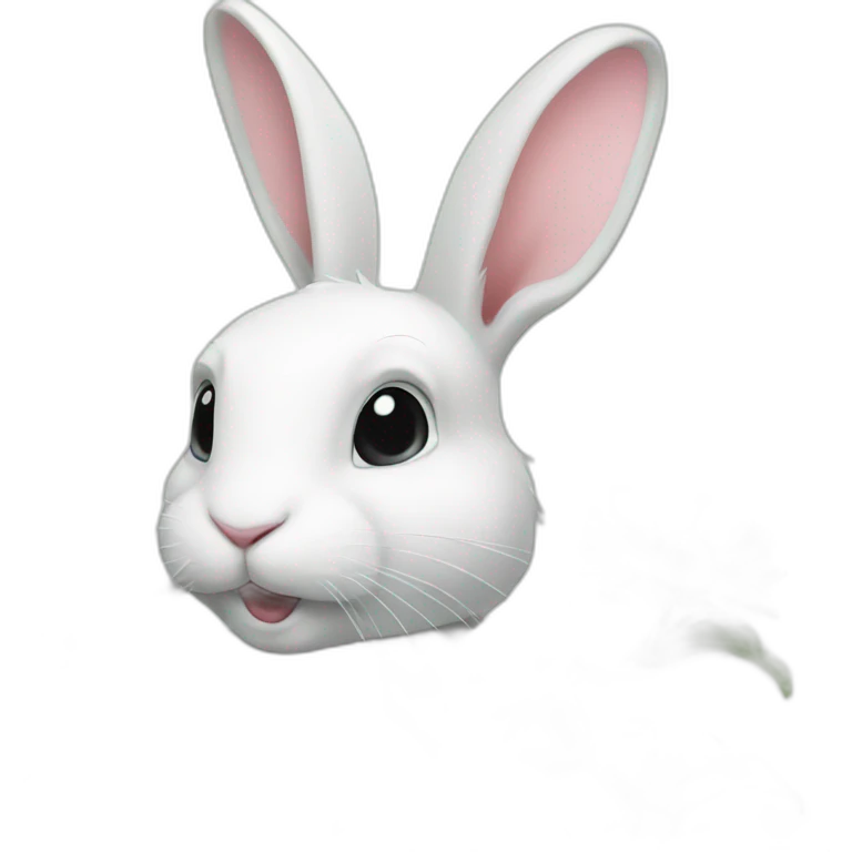 white rabbit with a flower emoji