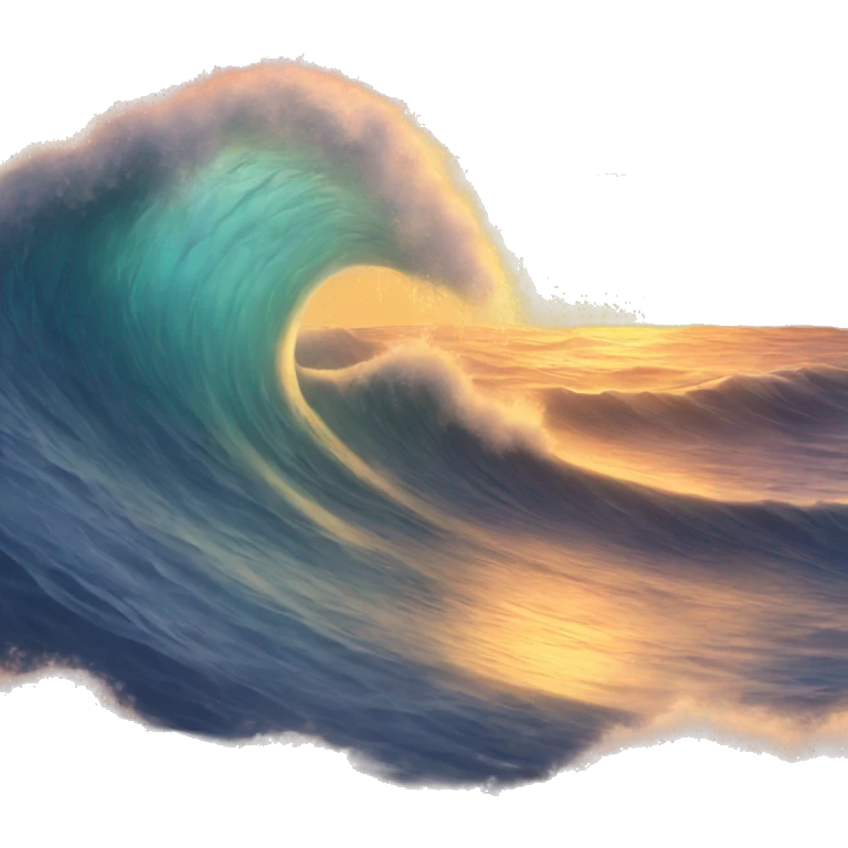 Waves and a sunset emoji