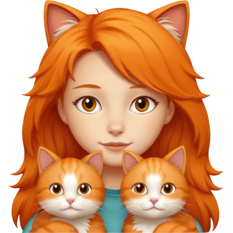 girl with cat emoji