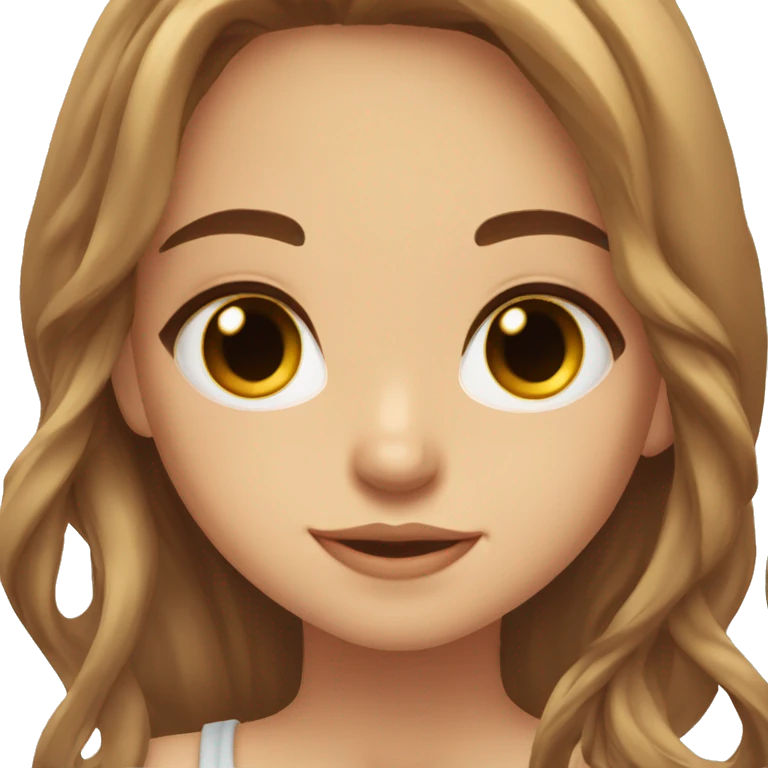 Girl cute eyes color honey wavy hair and girl cute Brown eyes straight hair emoji