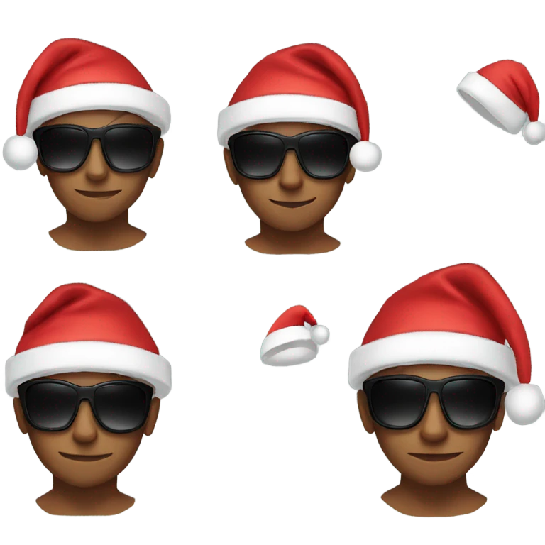 cool boys in sunglasses Santa hat emoji