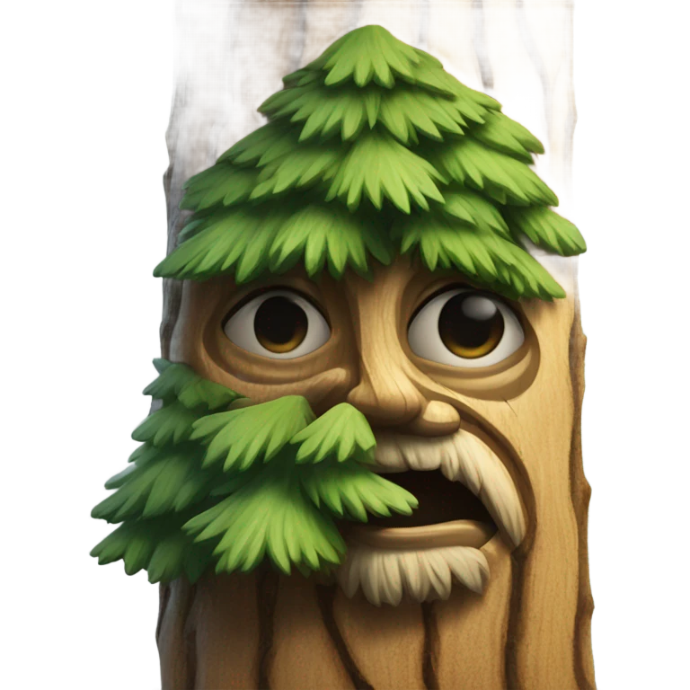 Pine tree with face  emoji