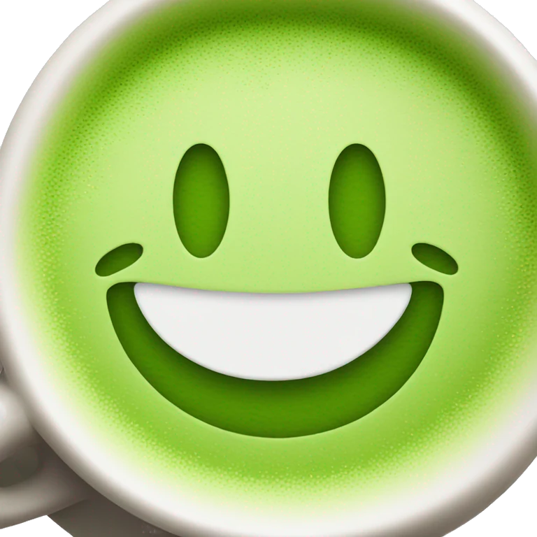 Smiley face drinking matcha emoji