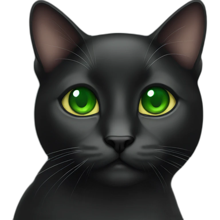 black cat with green eyes emoji