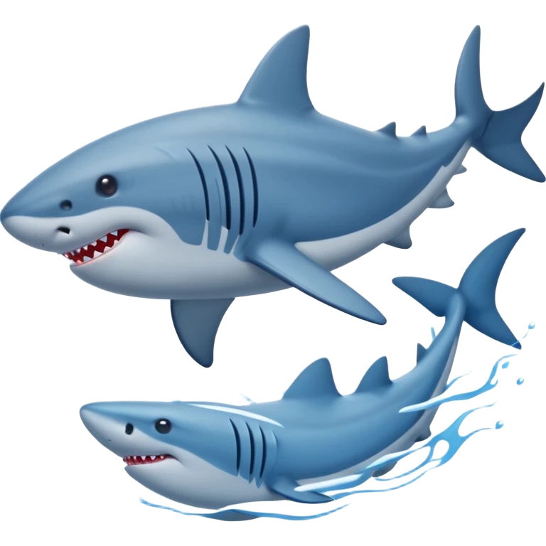 Requin avec trois chaussures nike bleu emoji