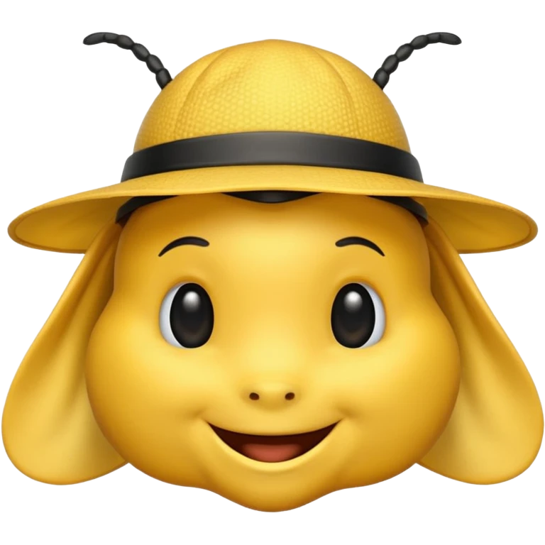 draw iOS emoji Bee, but with iOS emoji gentle hat emoji