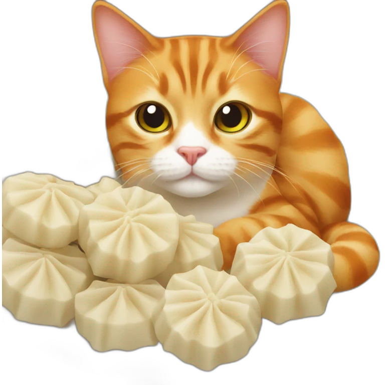 ginger cat with the dumplings  emoji