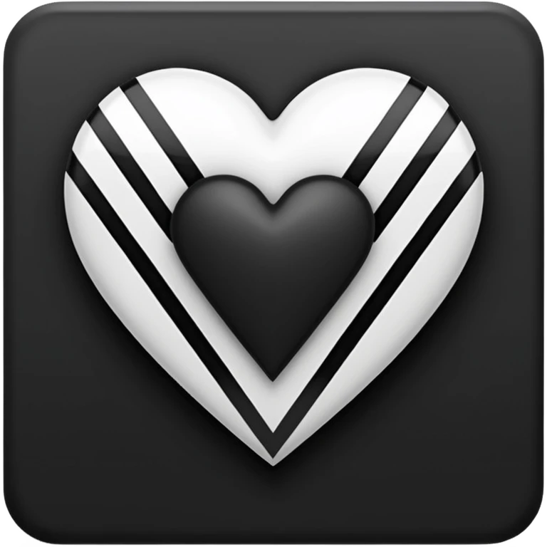 Adidas white stripes black heart emoji