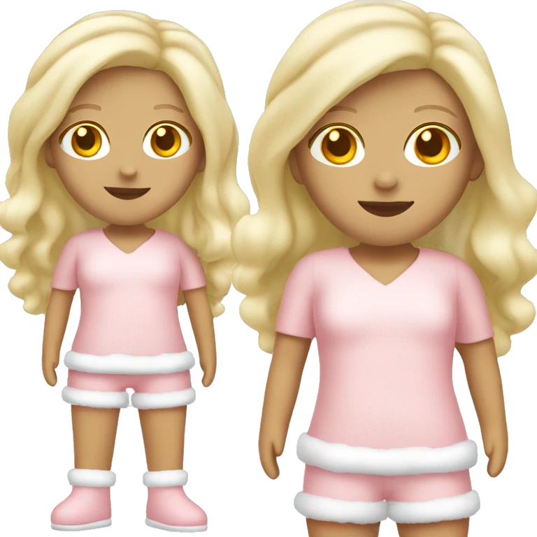 Full body white girl in a light pink Santa outfit  emoji
