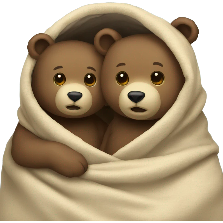 Two bears in a blacket emoji