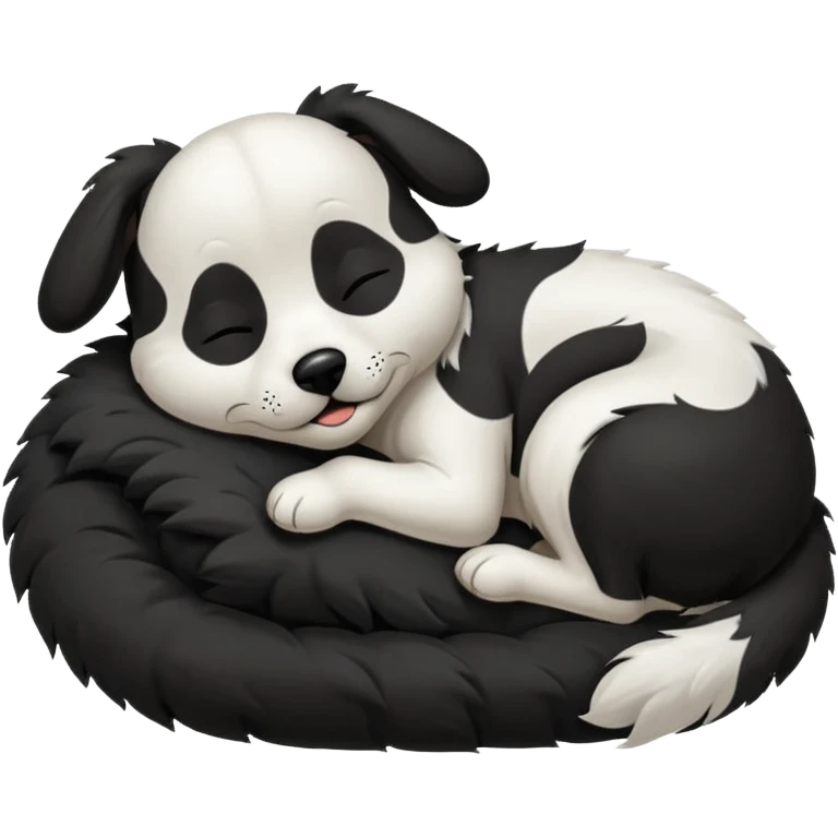 Dog blac and white sleep emoji