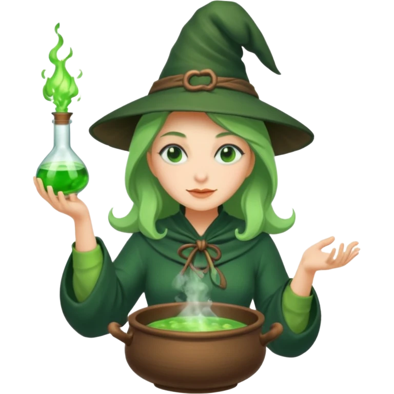 green witch cooking potion emoji
