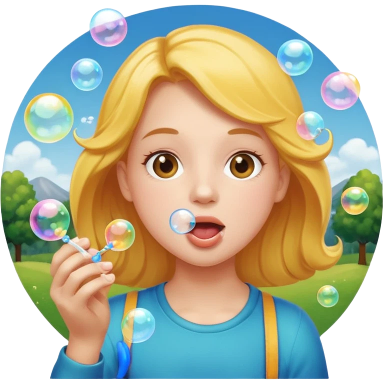 blowing bubbles emoji