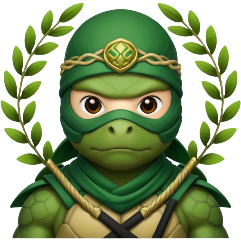 a turle ninja wearing laurel wreaths emoji