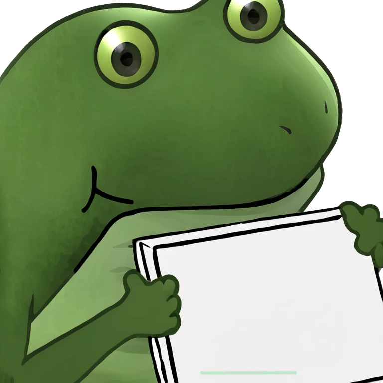 Bufo frog holding a sign emoji
