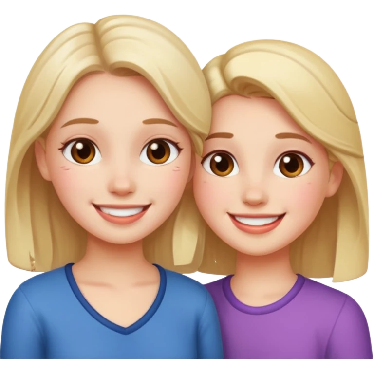A girl blushing at a girl emoji