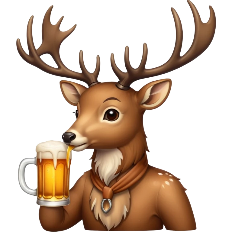 deer drinking beer emoji