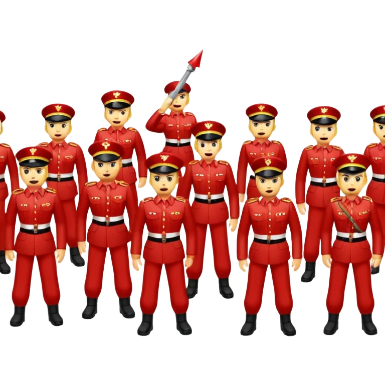 red glitter army emoji
