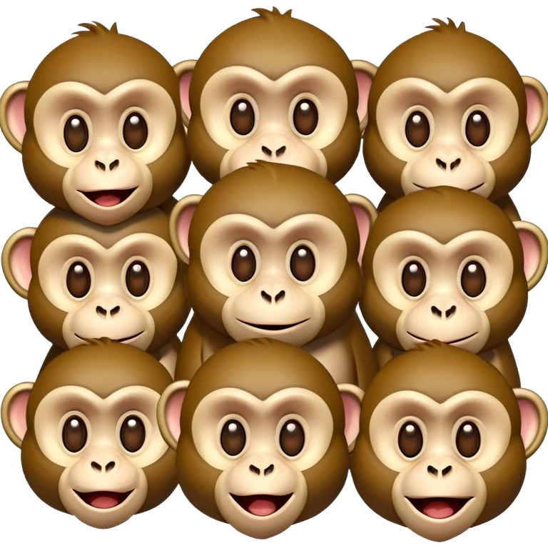 50 seperate funny monkeys emoji