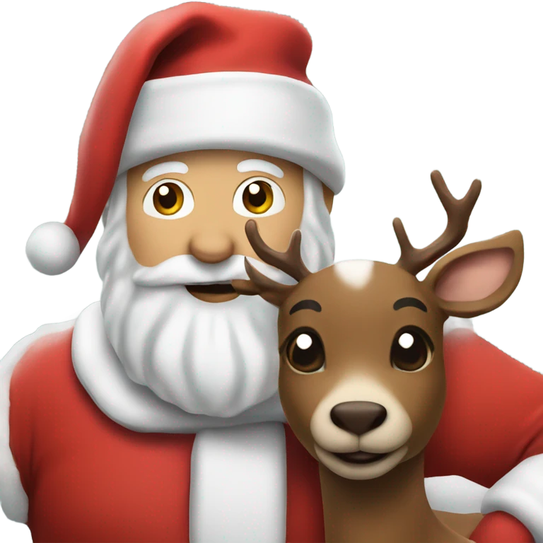 Santa Claus with Rudolf emoji