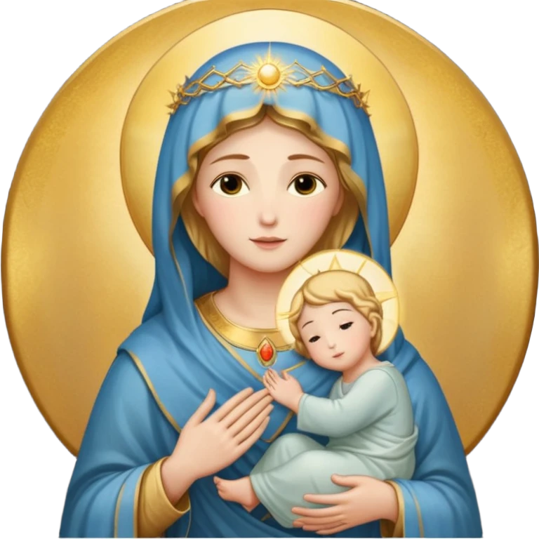 Image of the Mother of God in a frame emoji