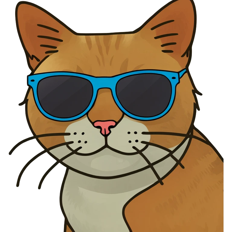 Cat with sunglasses emoji