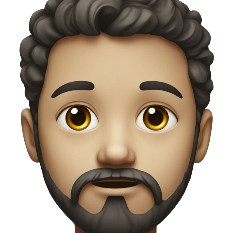bearded boy portrait realism but sad emoji