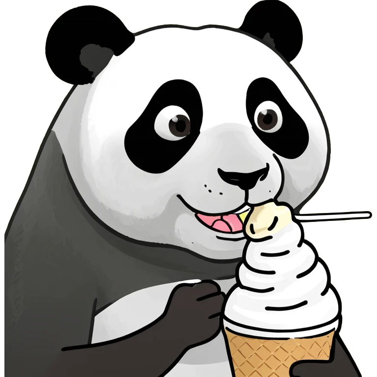 Panda eating ice cream emoji