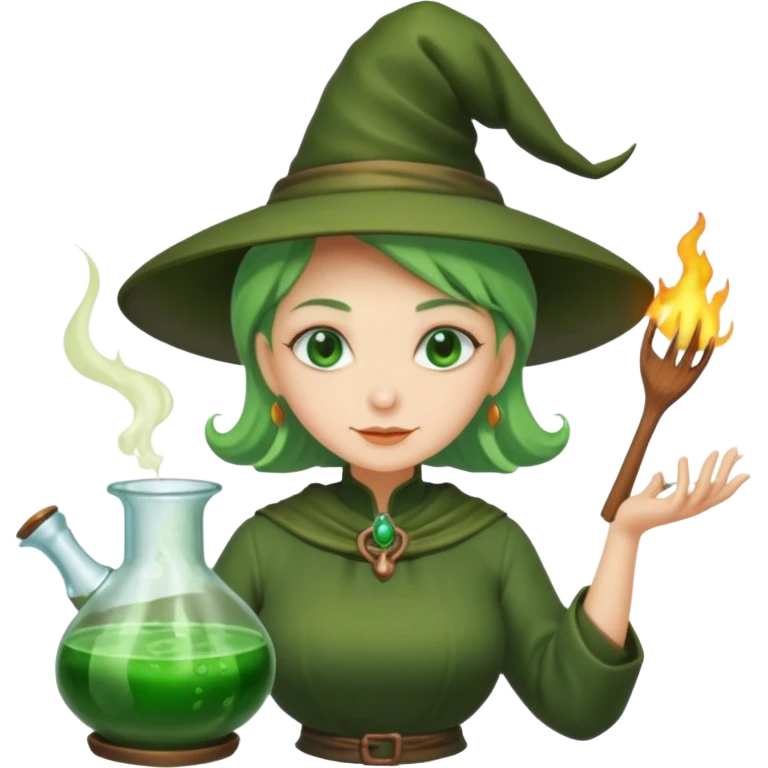 green witch cooking potion emoji