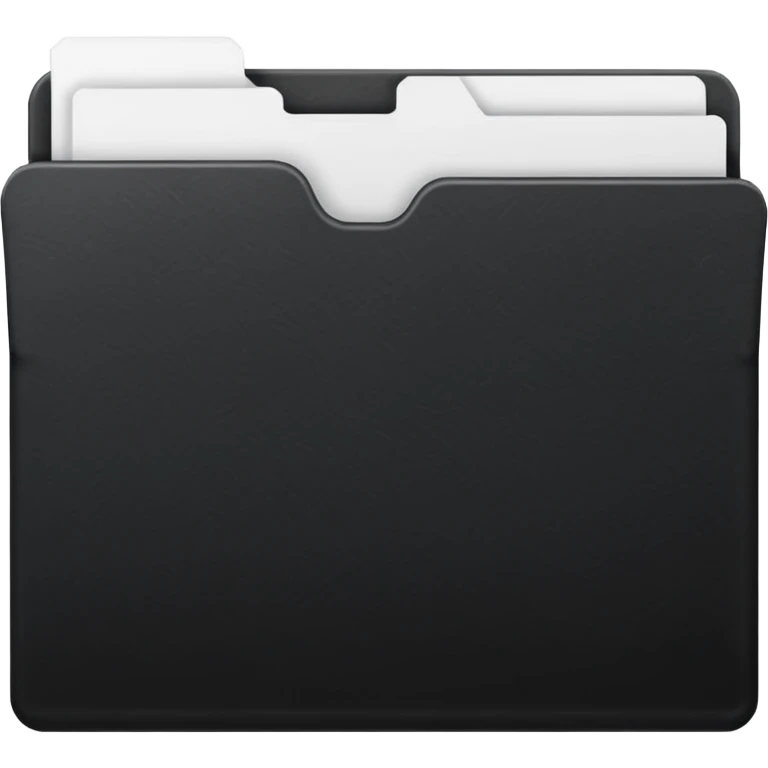 Black file folder with white pages emoji