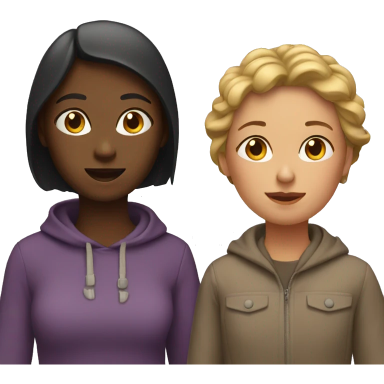 Two women and kids emoji