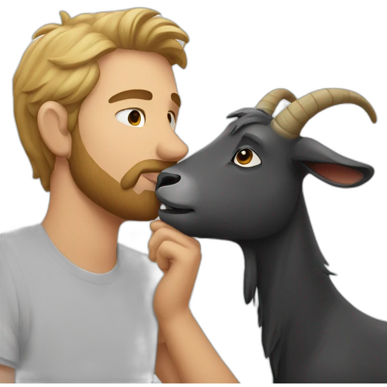 Donny kissing a goat emoji