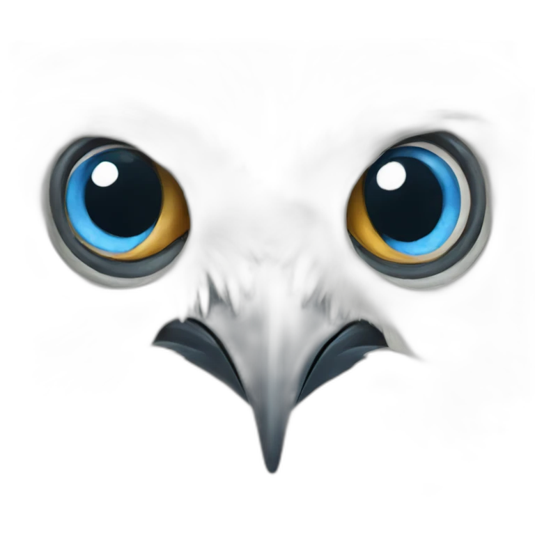 Blue-eyed bird emoji