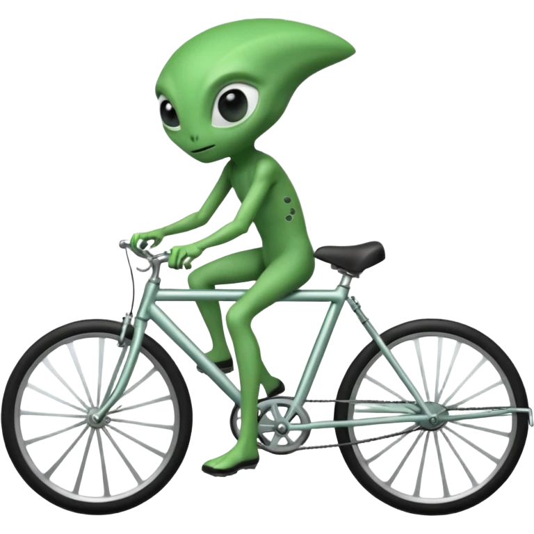 alien riding bicycle emoji