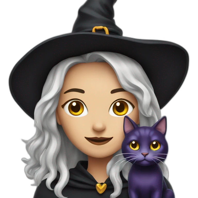 witch woth cat emoji