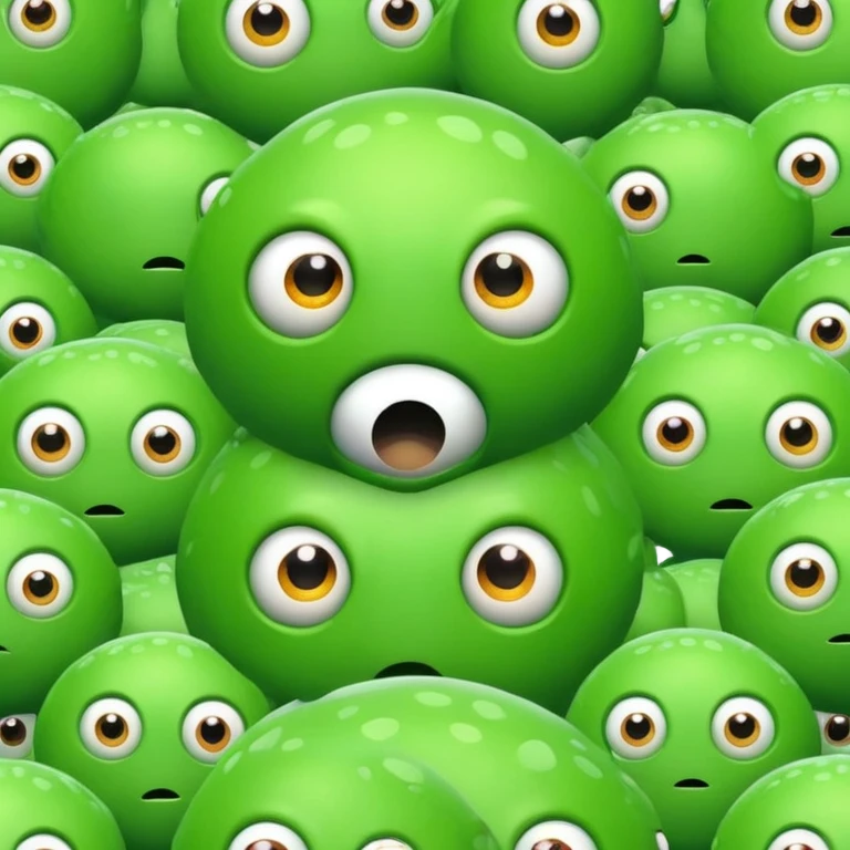 2 зеленых круглых монстрика  emoji