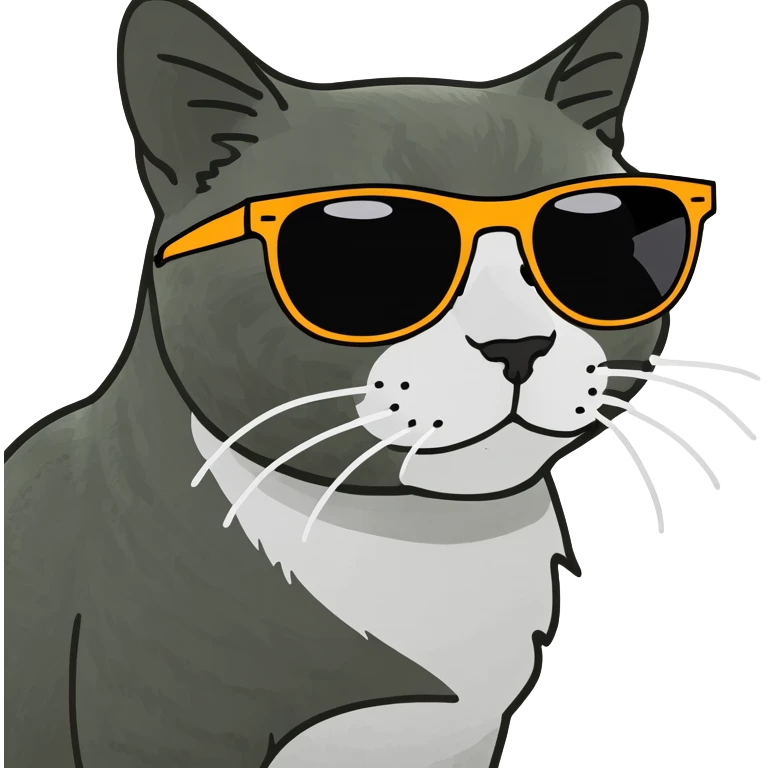 Cat with sunglasses emoji