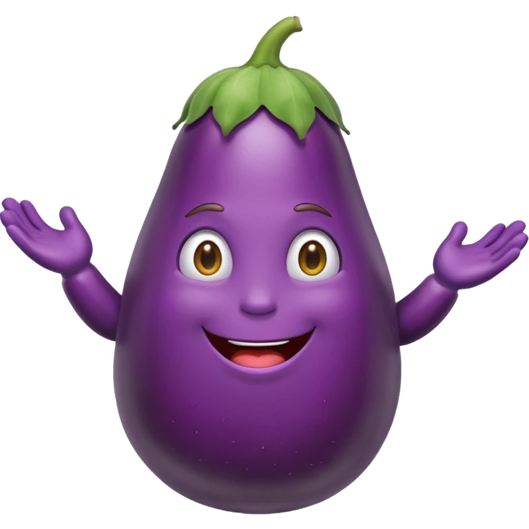 Giant eggplant with hands on it emoji