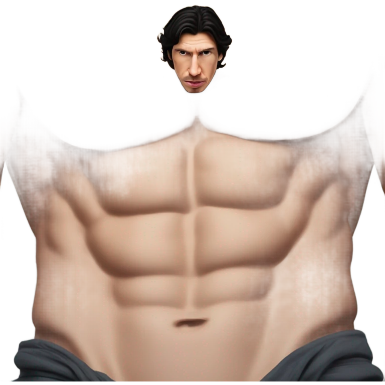 Adam driver with abs emoji