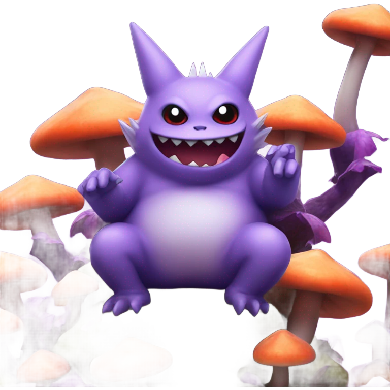 Gengar on on mushrooms emoji